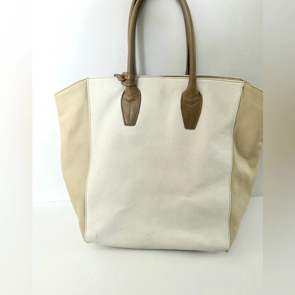 Claudia Firenze Pebble Leather Color Block Tote Bag